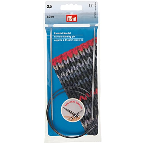 Prym 212114 Rundstricknadeln MS 80 cm 2,50 mm silberfarbig von Prym