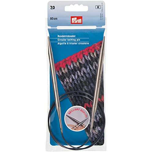 Prym 212194 Rundstricknadeln MS 80 cm 7,00 mm silberfarbig von Prym