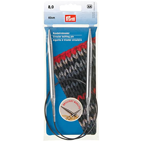 Prym 212212 Rundstricknadeln MS 60 cm 8,00 mm silberfarbig Prym 212212 Rundstricknadeln MS 60 cm 8,00 mm silberfarbig von Prym