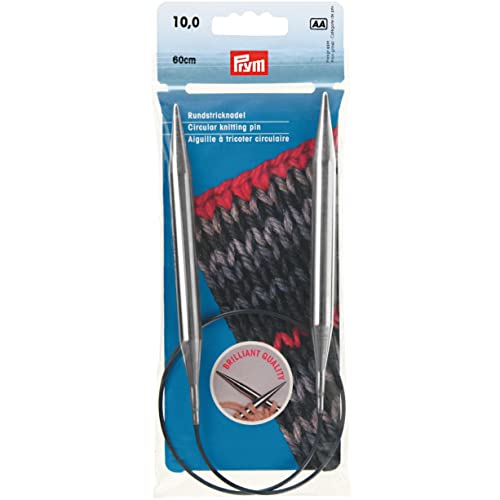 Prym 212232 Rundstricknadeln MS 60 cm 10,00 mm silberfarbig von Prym