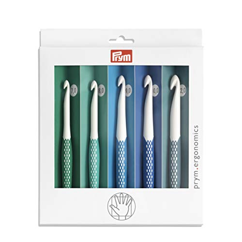 Prym 218441 Wollhäkelnadel Set 7,0 mm - 12,0 mm, prym.ergonomics, Kunststoff, ergonomischer Griff Prym 218441 Wollhäkelnadel Set 7,0 mm - 12,0 mm, prym.ergonomics, Kunststoff, ergonomischer Griff von Prym