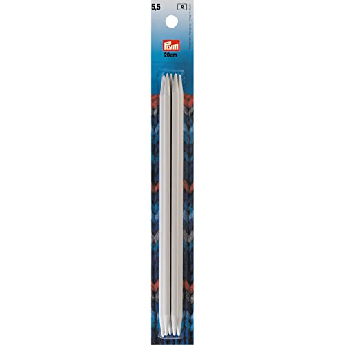 Prym 218643 Strumpfstricknadeln KST 20 cm 5,50 mm grau Strumpfstricknadel, Kunststoff, 5,5 mm von Prym