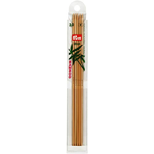 Prym 221212 Strumpfstricknadeln, 20 cm, 3,00 mm Strumpfstricknadel, Bambus, Natur, 3 mm von Prym
