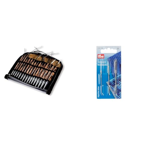Prym 223800 Rundstricknadel Set Natural 4,0-10,0 mm & 124119 Woll-und Smyrna-Nadeln ohne Spitze, ST 1+3 Silber, 1 Stück Prym 223800 Rundstricknadel Set Natural 4,0-10,0 mm & 124119 Woll-und Smyrna-Nadeln ohne Spitze, ST 1+3 Silber, 1 Stück von Prym