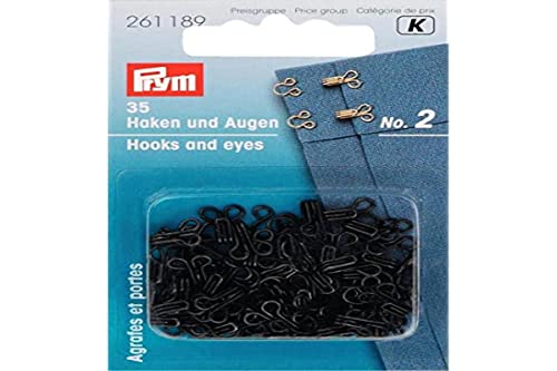 Prym 261.189 mild steel 2 black Hooks and Eyes, Eisen, One Size Prym 261.189 mild steel 2 black Hooks and Eyes, Eisen, One Size von Prym