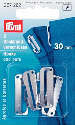Prym 267.262 Skirt Hooks, Kunststoff, Silver, 30 mm, silberfarbig, 2 Stück Prym 267.262 Skirt Hooks, Kunststoff, Silver, 30 mm, silberfarbig, 2 Stück von Prym