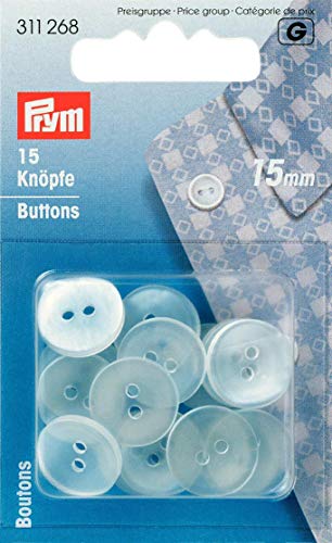 Prym Buttons, Plastic, weiß, 2 x 1 x 1 cm von Prym