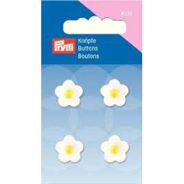 Prym 316706 Knopf Ösen Blume 14 mm gelb/weiß von Prym