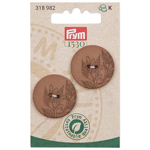 Prym 318982 Hanf-Knopf recycelt 2-Loch 28 mm hellbraun von Prym