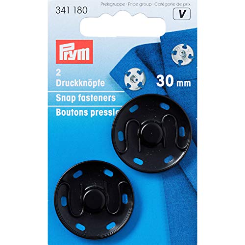 Prym 341180-1 Druckknöpfe, 30 mm, schwarz, Messing: 100% Prym 341180-1 Druckknöpfe, 30 mm, schwarz, Messing: 100% von Prym