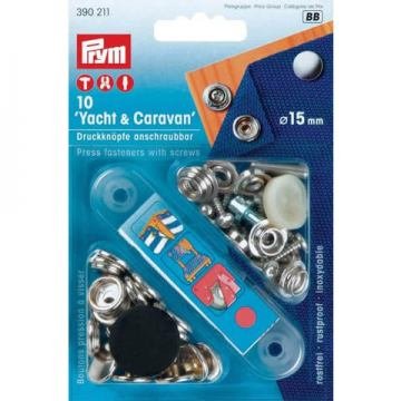 Prym 390211 Druckknöpfe zum Anschrauben - Yacht/Caravan - 10 Stück - Silber Prym 390211 Druckknöpfe zum Anschrauben - Yacht/Caravan - 10 Stück - Silber von Prym
