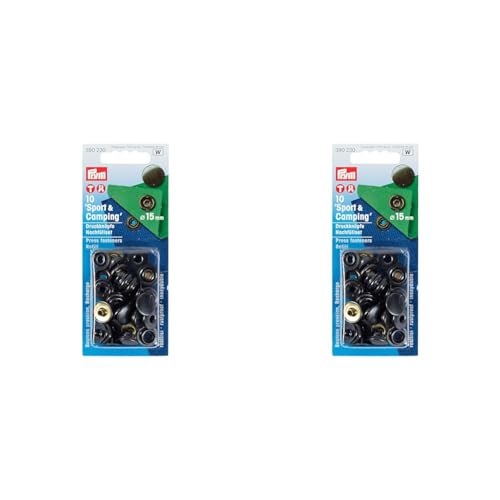 Prym 390230 Nachfüllpackung für 390200 Nähfrei-Druckknopf Sport & Camping Messing 15 mm brüniert, Metal (Packung mit 2) von Prym