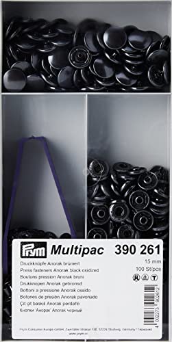 Prym 390261-1 Non-Sew Press Fasteners, Messing: 100%, schwarz, 15 mm von Prym