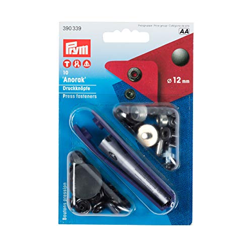 Prym 390339 Nähfrei-Druckknopf Anorak Messing 12 mm brüniert, Metal von Prym