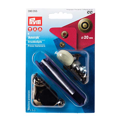 Prym 390355 Nähfrei-Druckknopf Anorak Reifen Messing 20 mm altmessing, Metal PRYM_390355-1 von Prym