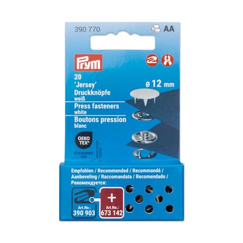 Prym 390770 Druckknöpfe Jersey, 12 mm, weiß, kompatibel mit dem Vario Creative Tool Prym 390770 Druckknöpfe Jersey, 12 mm, weiß, kompatibel mit dem Vario Creative Tool von Prym