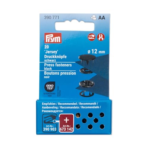 Prym 390771 Druckknöpfe Jersey, 12 mm, schwarz, kompatibel mit dem Vario Creative Tool Prym 390771 Druckknöpfe Jersey, 12 mm, schwarz, kompatibel mit dem Vario Creative Tool von Prym