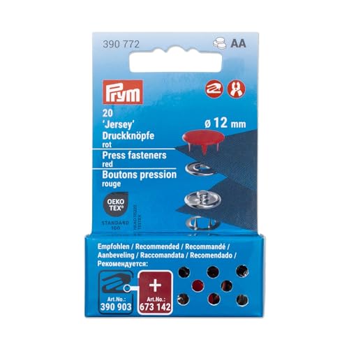 Prym 390772 Druckknöpfe Jersey, 12 mm, rot, kompatibel mit dem Vario Creative Tool Prym 390772 Druckknöpfe Jersey, 12 mm, rot, kompatibel mit dem Vario Creative Tool von Prym