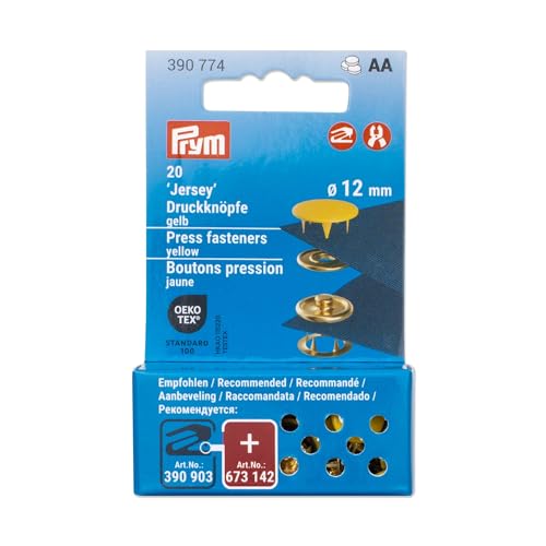 Prym 390774 Druckknöpfe Jersey, 12 mm, gelb, kompatibel mit dem Vario Creative Tool Prym 390774 Druckknöpfe Jersey, 12 mm, gelb, kompatibel mit dem Vario Creative Tool von Prym