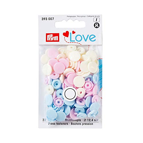 Prym 393 007 LOVE Druckknöpfe rosa,hellblau,perle, 12,4 mm von Prym