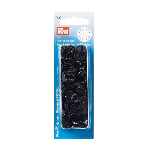 Prym 393102 Nähfrei Druckknopf Color Snaps rund 12,4 mm Marine, Kunststoff, 12.4 mm von Prym