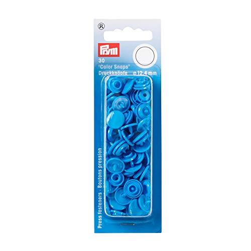 Prym 393108 Nähfrei Druckknopf Color Snaps rund 12,4 mm stahlblau, Kunststoff, 12.4 mm von Prym