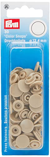 Prym 393142 Nähfrei Druckknopf Color Snaps rund 12,4 mm champagner, Kunststoff, 12.4 mm von Prym