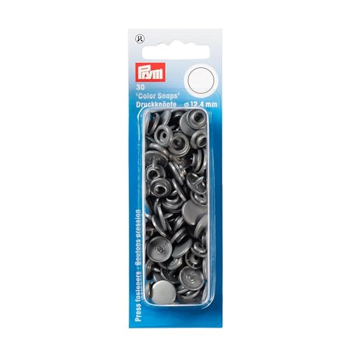 Prym 393145 Nähfrei Druckknopf Color Snaps rund 12,4 mm Silbergrau, Kunststoff, 12.4 mm Prym 393145 Nähfrei Druckknopf Color Snaps rund 12,4 mm Silbergrau, Kunststoff, 12.4 mm von Prym