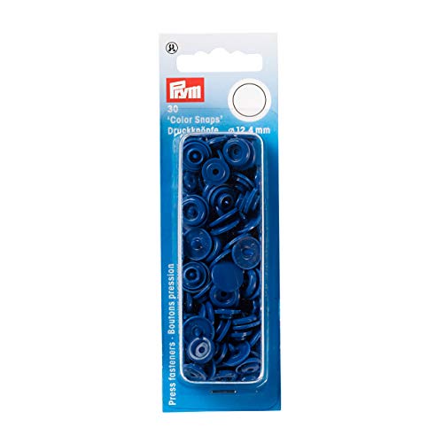 Prym 393158 Nähfrei Druckknopf Color Snaps rund 12,4 mm blau, Kunststoff, 12.4 mm cm von Prym