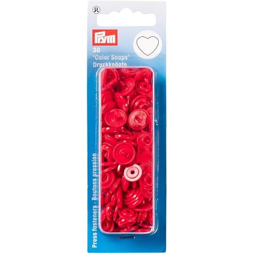 Prym 393338 Nähfrei-Druckknopf Color Snaps Herz rot, Kunststoff, One Size von Prym