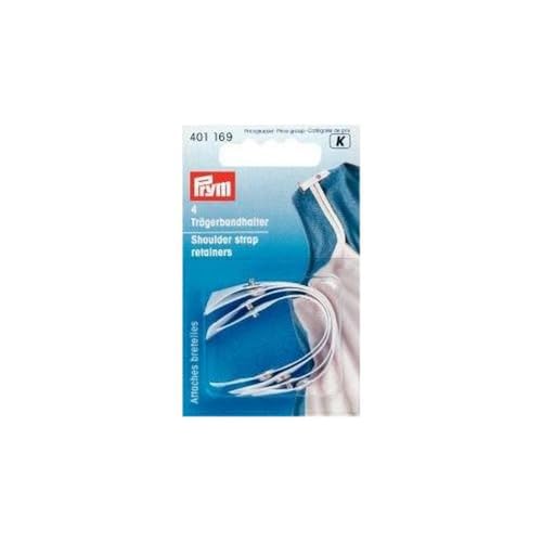 Prym 401.169 Trägerbandhalter, Polyester, Weiß, mit Druckknopf, 4 Stück Prym 401.169 Trägerbandhalter, Polyester, Weiß, mit Druckknopf, 4 Stück von Prym