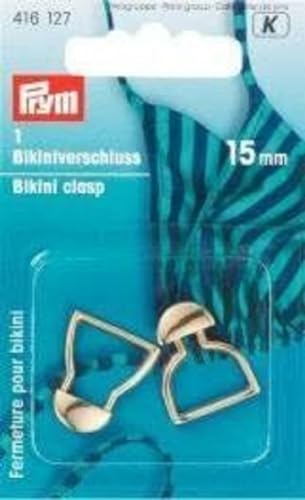 Prym 416127 Bikini- und Gürtelverschluss MET 15 mm goldfarbig von Prym