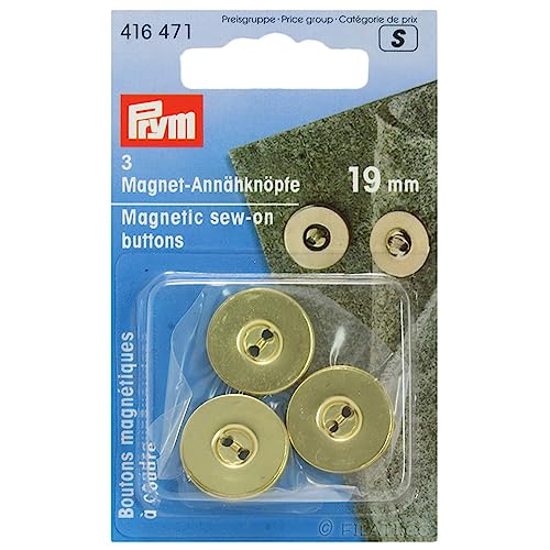 Prym 416471 Magnet-Annähknöpfe 19 mm goldfarbig von Prym
