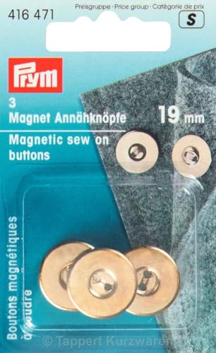 Prym 416471 Magnet-Annähknöpfe 19 mm goldfarbig von Prym