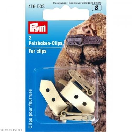 Prym 416503 Pelzhaken beige Fur Clips, Metall, 2 Stück von Prym