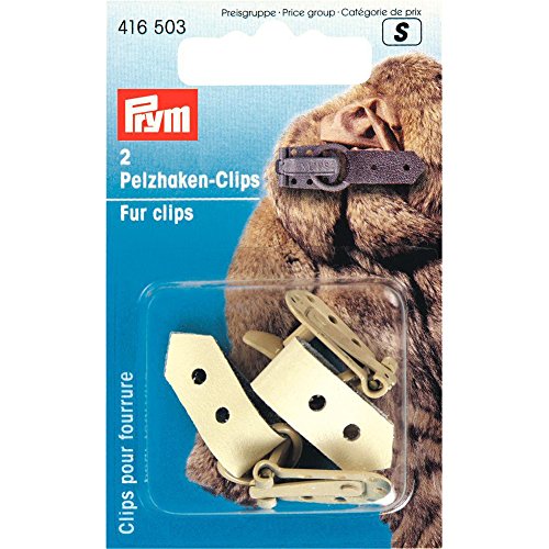 Prym 416503 Pelzhaken beige Fur Clips, Metall, 2 Stück von Prym