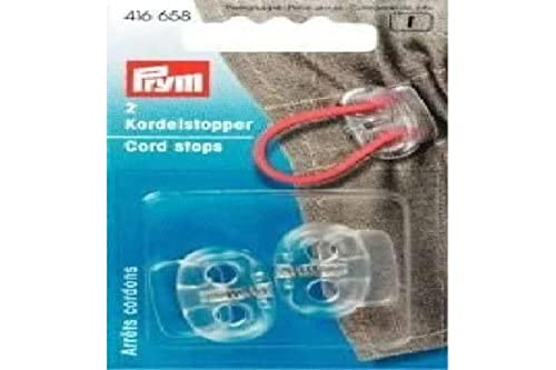 Prym 416658 Kordelstopper KST 2-Loch transparent Cord Stopper, Kunststoff, 2 x 1 x 1 cm von Prym