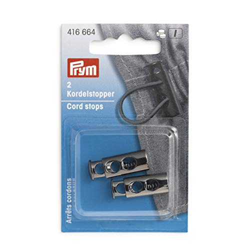 Prym 416664 2-Loch gunmetal Kordelstopper, Metall, 9,7 x 26 mm, 2 stück von Prym