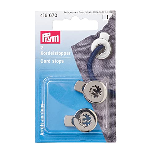 Prym 416670 Kordelstopper rund ZDG silberfarbig Cord Stopper, Polyester, Silber, Altsilber, 2 Stück, 5 Prym 416670 Kordelstopper rund ZDG silberfarbig Cord Stopper, Polyester, Silber, Altsilber, 2 Stück, 5 von Prym