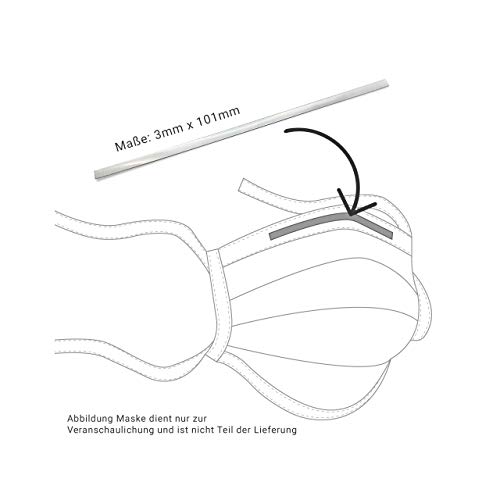 Prym 416990 Nasensteg für Mund-Nasen Community-Maske, 3mm, Edelstahl, 8 Stück, silberfarbig, Breite 3 mm, Länge 101 mm, 8 Anzahl von Prym