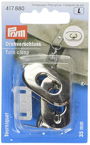 Prym 417880 Drehverschluss silberfarbig Drehklappe für Taschen, Silber, Stück Prym 417880 Drehverschluss silberfarbig Drehklappe für Taschen, Silber, Stück von Prym