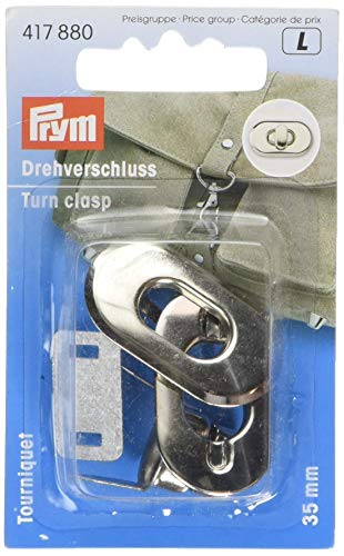 Prym 417880 Drehverschluss silberfarbig Drehklappe für Taschen, Silber, Stück von Prym
