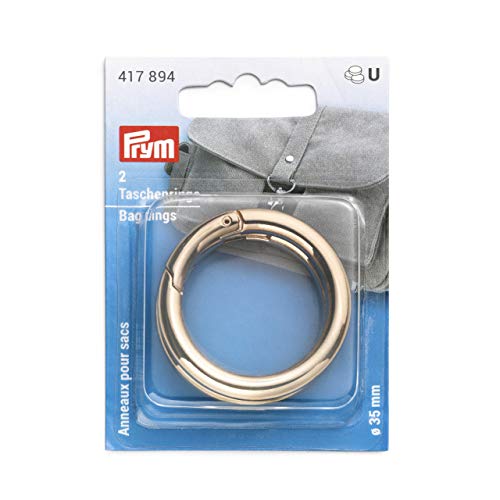 Prym 417894 35 mm New Gold Taschenringe, Zinklegierung von Prym