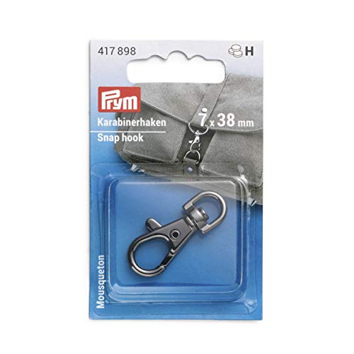 Prym 417898 7 x 38 mm Gunmetal Karabinerhaken, Zinklegierung von Prym