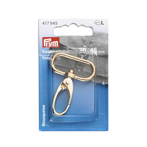 Prym 417945 30 x 45 mm new gold Karabinerhaken, Zinklegierung, 30 x 40 mm von Prym