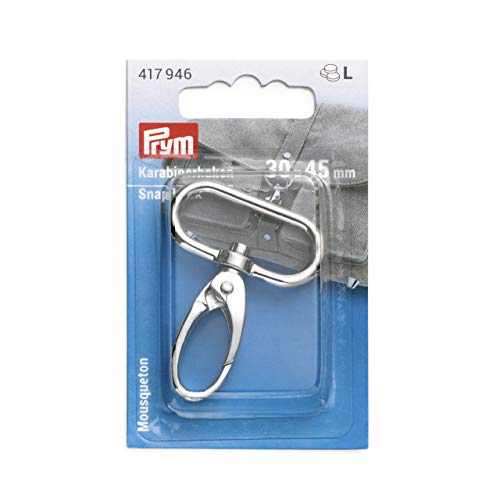 Prym 417946 30 x 45 mm silberfarbig Karabinerhaken, Zinklegierung, 30 x 40 mm von Prym