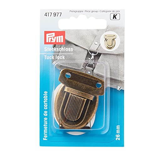 Prym 417977 Steckschloss 26 mm altmessing Handarbeitszubehör, Brown, 26x35 mm Prym 417977 Steckschloss 26 mm altmessing Handarbeitszubehör, Brown, 26x35 mm von Prym