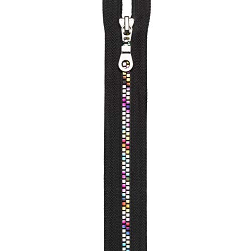 Prym 468552 Reißverschluss S14 teilbar 55 cm schwarz/Regenbogen von Prym