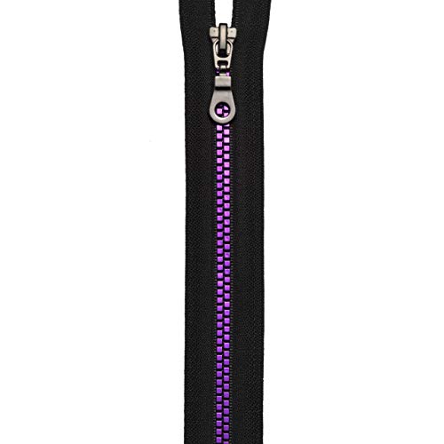 Prym 468555 Reißverschluss S14 teilbar 55 cm schwarz/violett von Prym