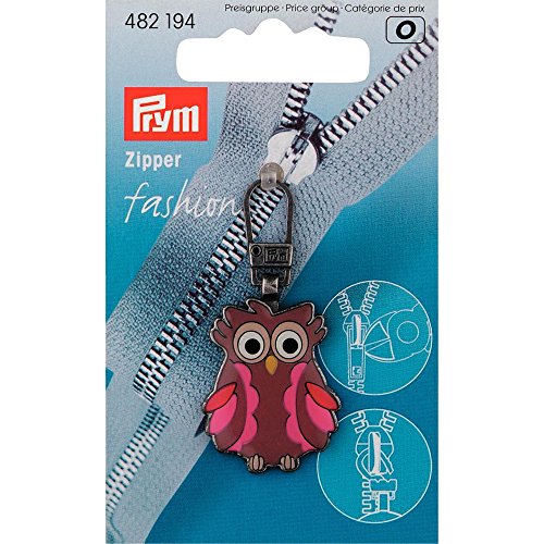 Prym 482194 Fashion-Zipper für Kinder Eule braun/pink von Prym